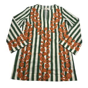 Sezane Striped Dress with Floral Embroidery. NWT